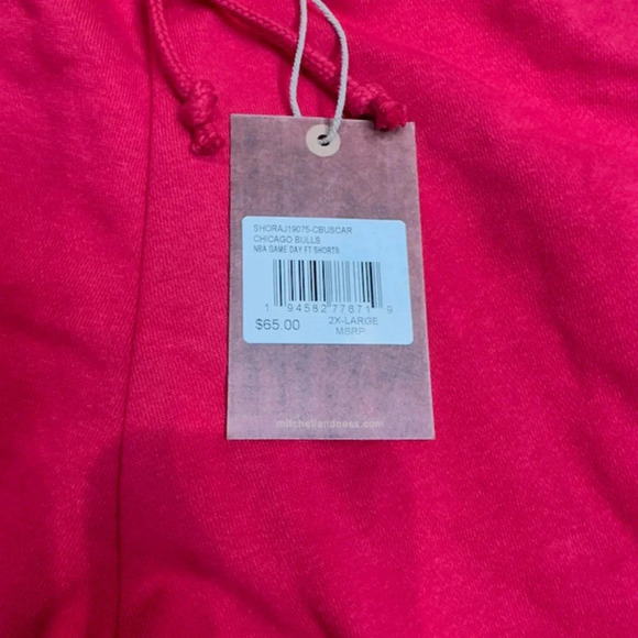 Mitchell & Ness Mens Game Day FT Chicago Bulls Shorts Drawstring Red 2XL NWT - Picture 5 of 11